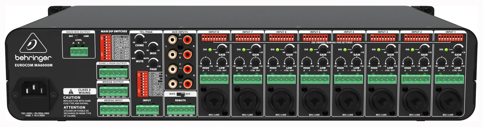 EUROCOM MA6000M, High-End Auto-Mixer, 8 Mic/Line, 4 stereo Kanal