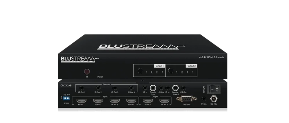 BLUSTREAM CMX42AB Contractor 4x2 4K 18Gbps HDMI Matrix