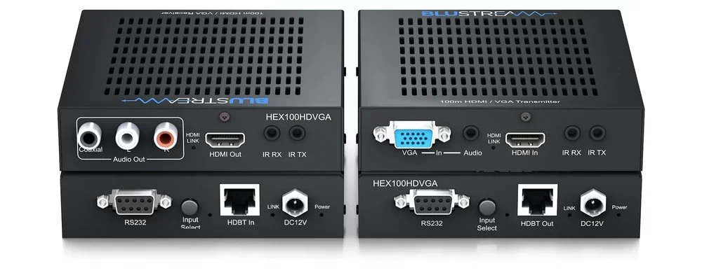 BLUSTREAM HEX100HDVGA-KIT HDBaseT Extender Set - 100m Switchable HDMI / VGA inputs