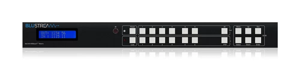 BLUSTREAM HMXL66 6x6 HDBaseT Matrix - 6 x 70m HDBaseT Outputs & 2 HDMI Outputs