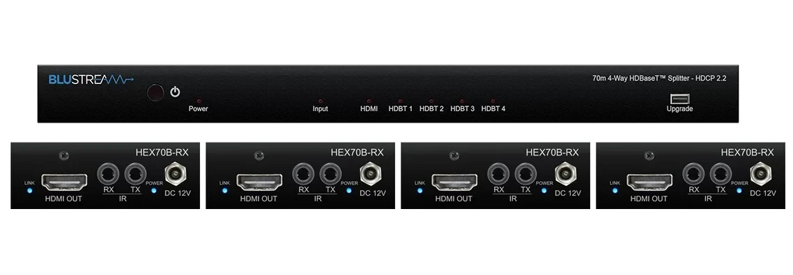 BLUSTREAM HSP14AB-V2 4-Way 4K HDBaseT Splitter with HDMI Loop Out