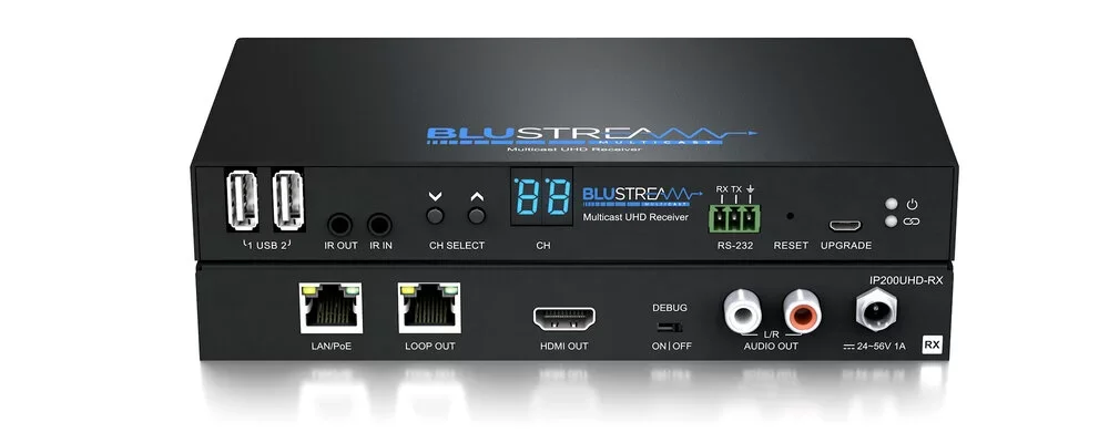 BLUSTREAM IP200UHD-RX IP Multicast UHD Video Receiver over 1GB Network