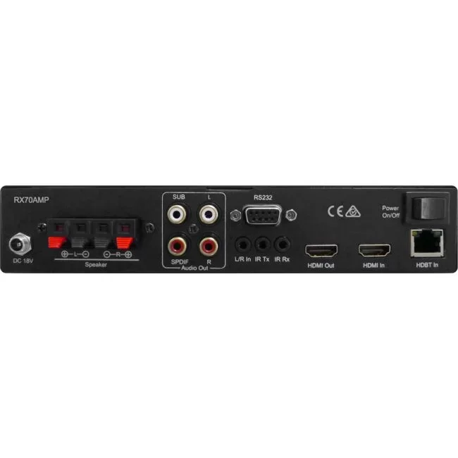 BLUSTREAM RX70AMP HDBaseT Receiver with Integrated Audio Amplifier
