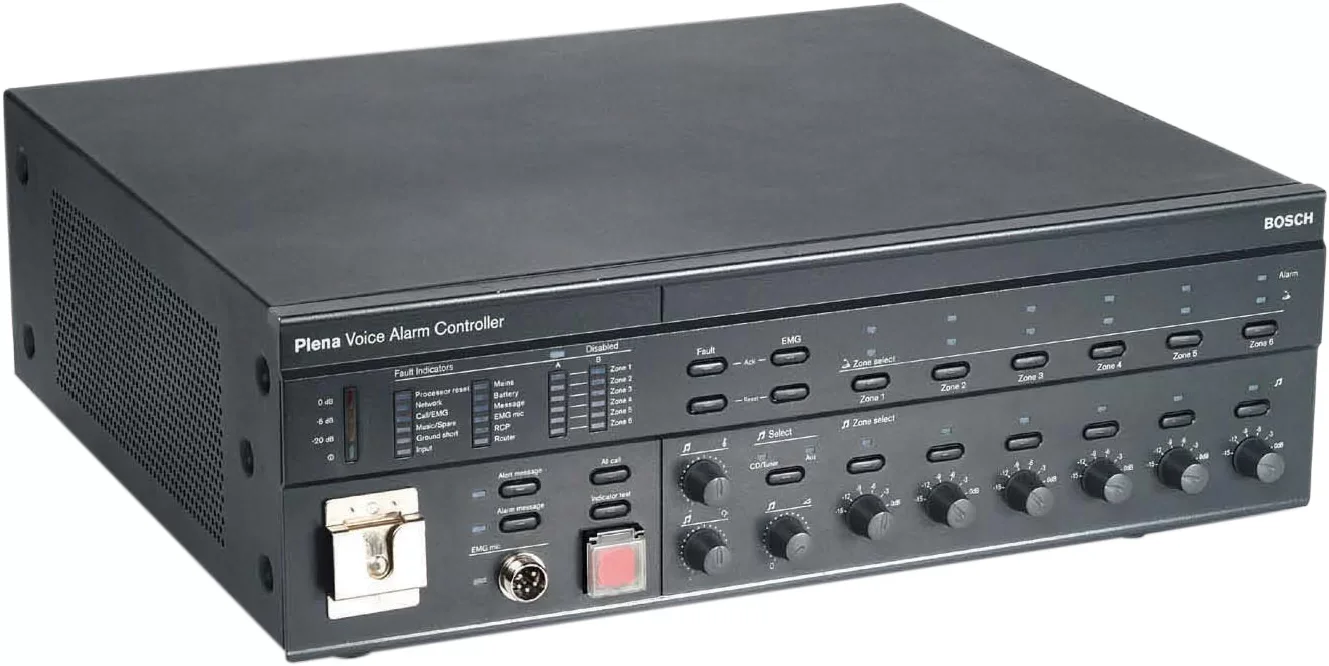 Bosch LBB1990/00 6-Zone Aktif Anons Kontrol Ünitesi, Mesaj + Amfi (EN54‑16) 240W/100V