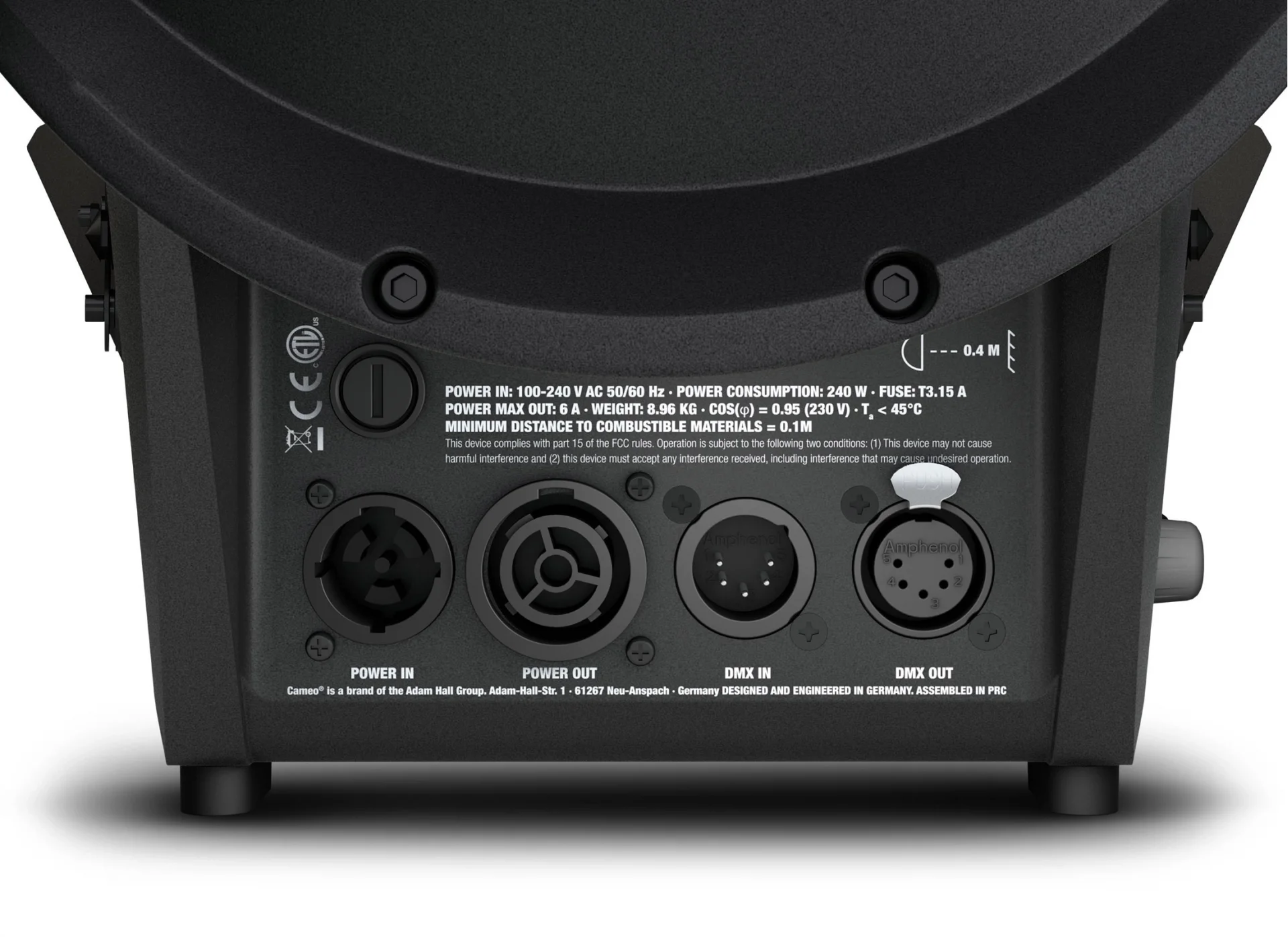 RGBW Led Fresnel Spot 240W, 18°-55° ( CAMEO F2FC )