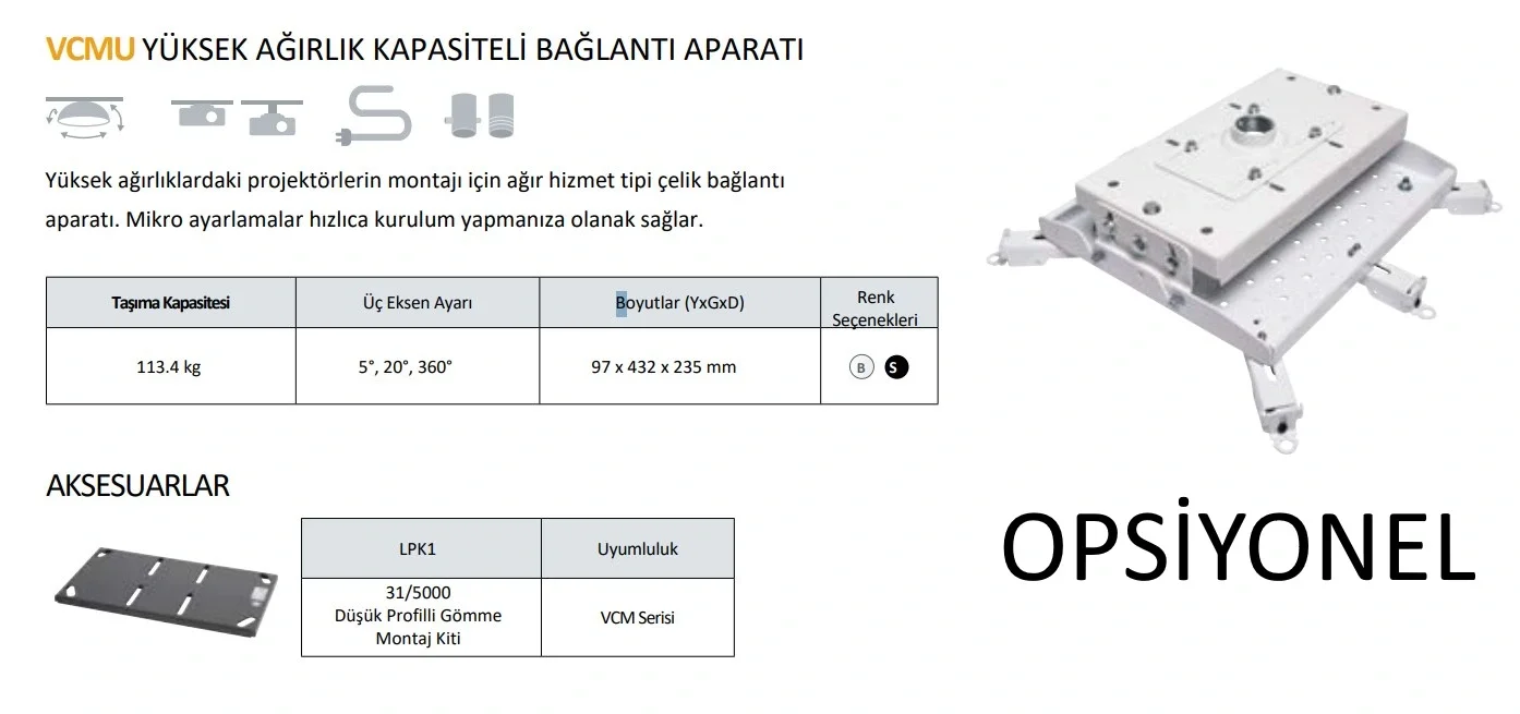 CHIEF VCMUW Çok Ağır Projeksiyonlar için Profesyonel Projeksiyon Askı Aparatı