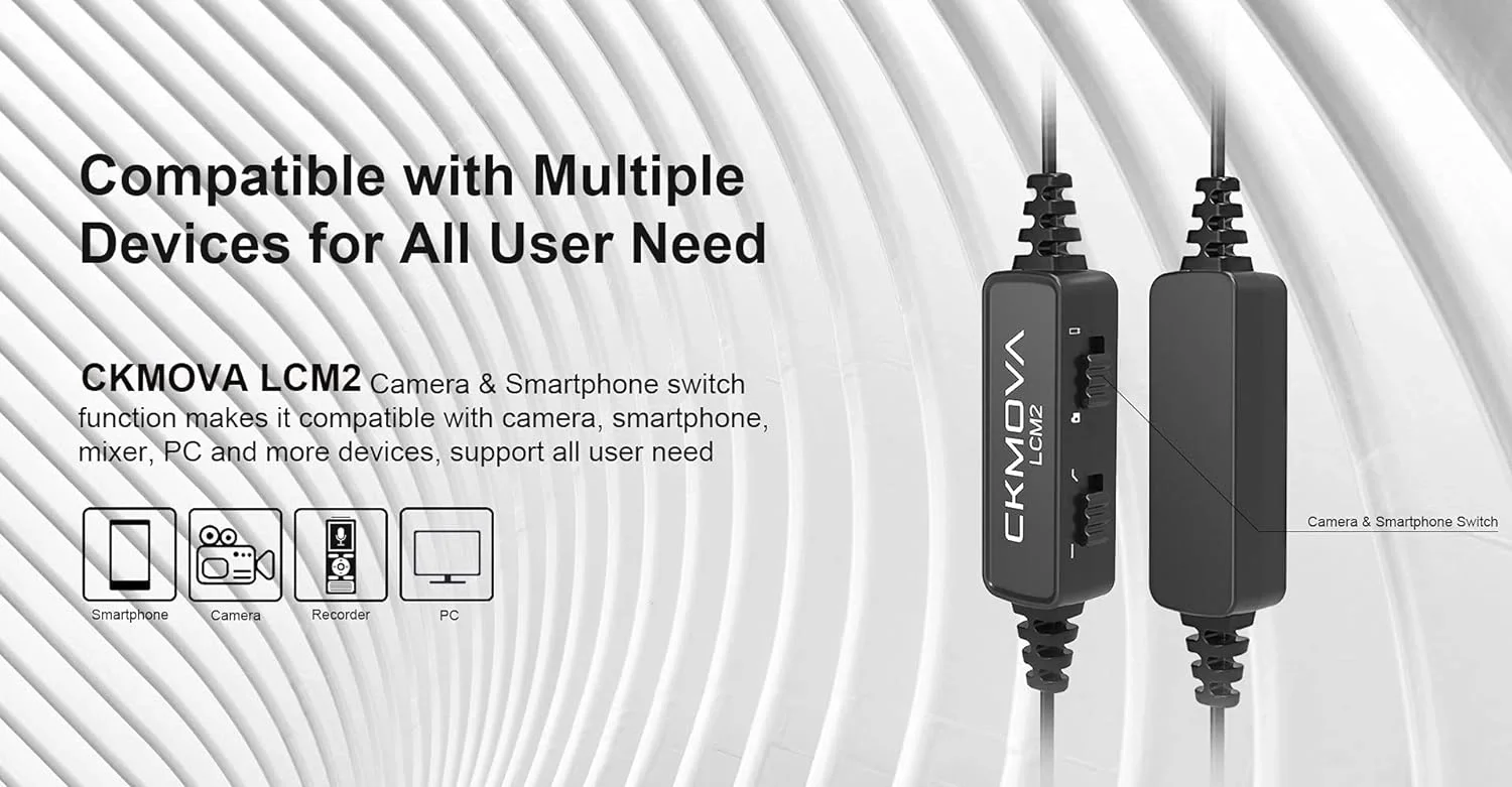CKMOVA LCM2 Klipsli Yaka Mikrofonu Condanser Omnidirectional