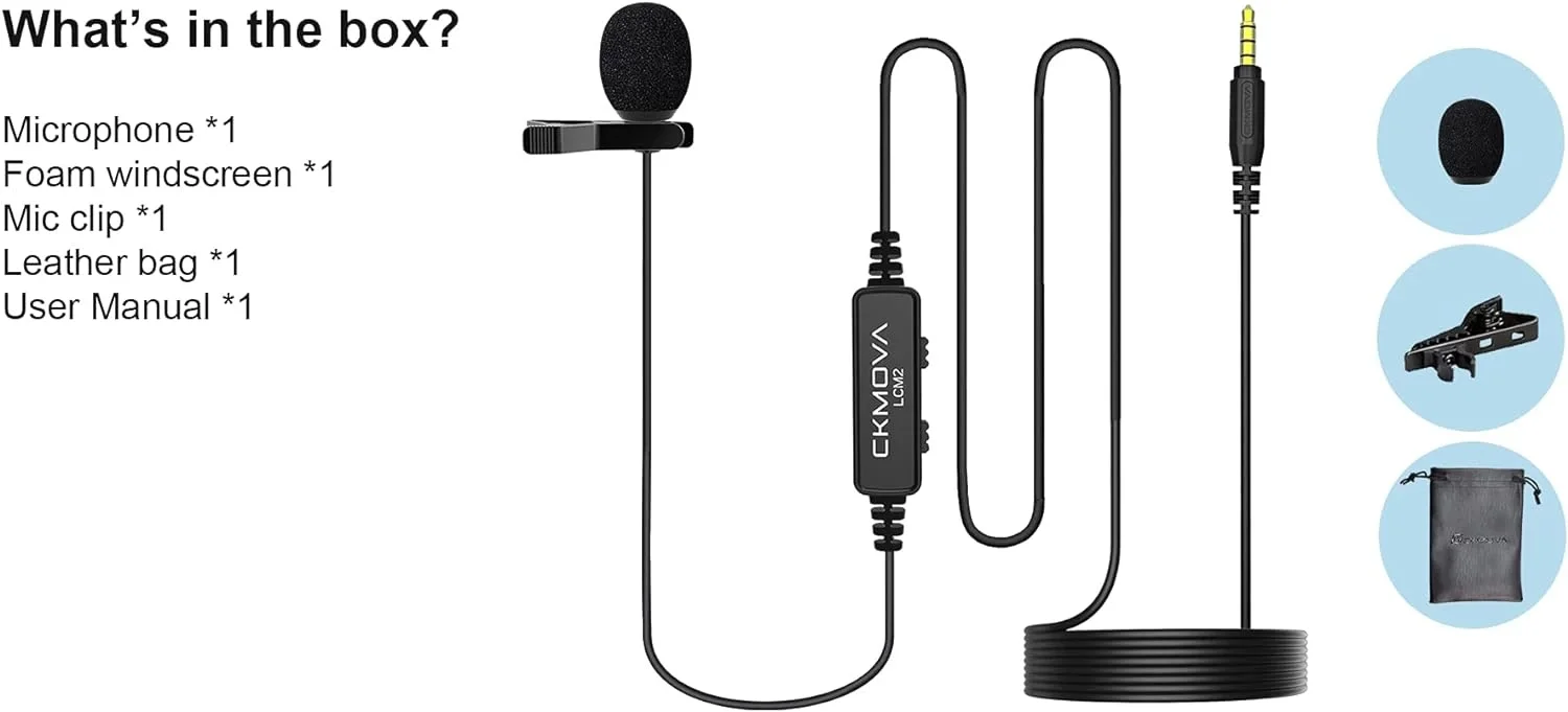 CKMOVA LCM2 Klipsli Yaka Mikrofonu Condanser Omnidirectional