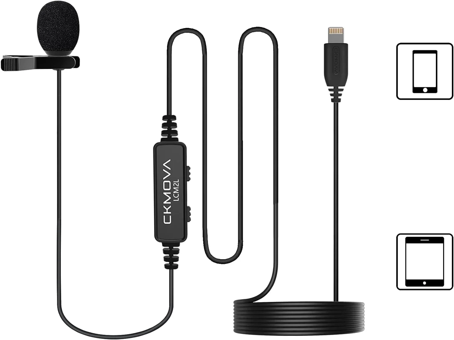 CKMOVA LCM2L Iphone Ipad ve IOS için Lightning Girişli Yaka Mikrofonu