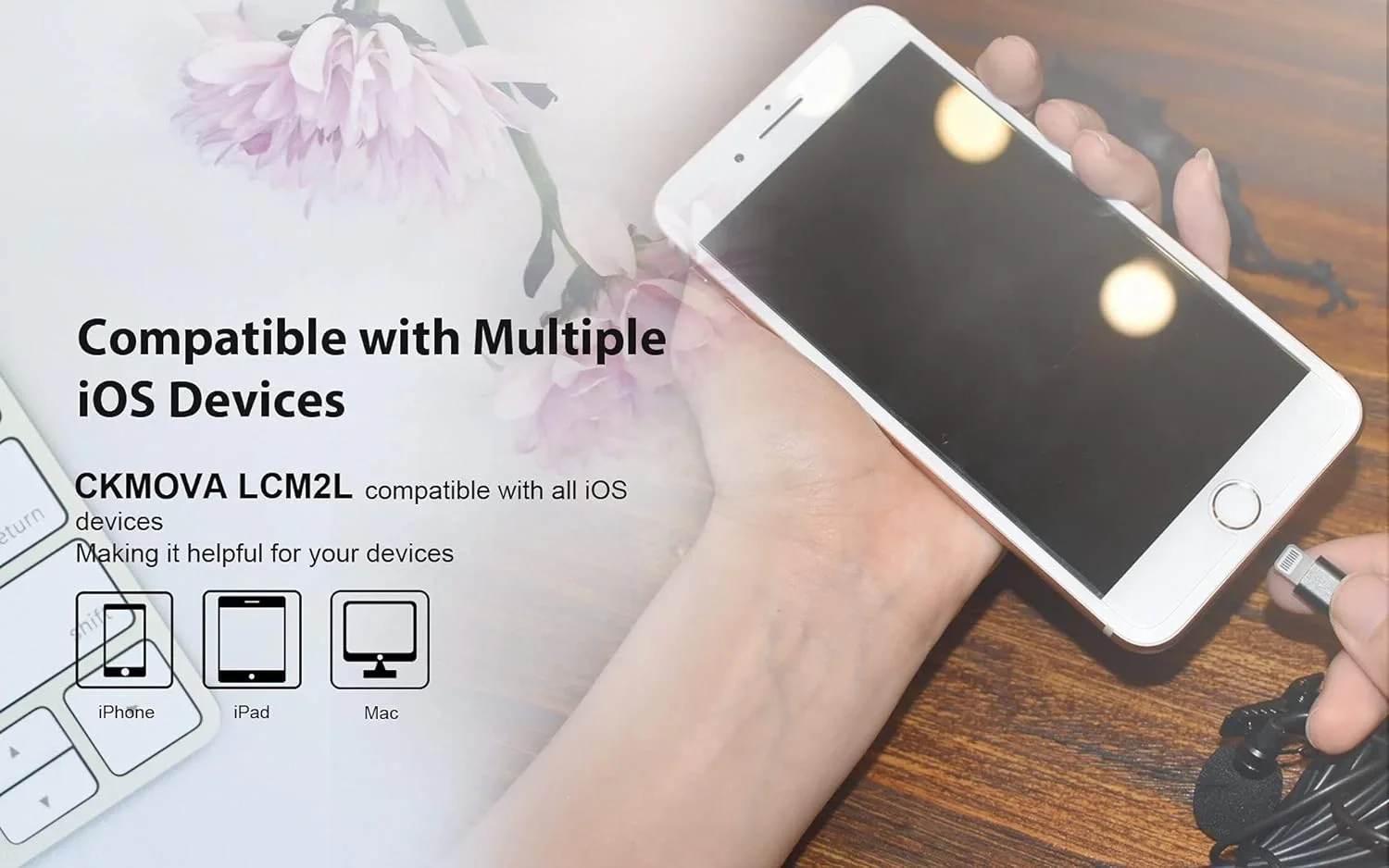 CKMOVA LCM2L Iphone Ipad ve IOS için Lightning Girişli Yaka Mikrofonu