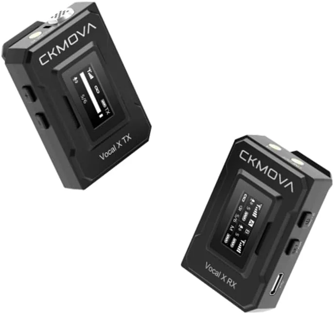 CKMOVA Vocal X V1 Ultra kompakt 2,4 GHz Tek Yaka Kablosuz Mikrofon Seti