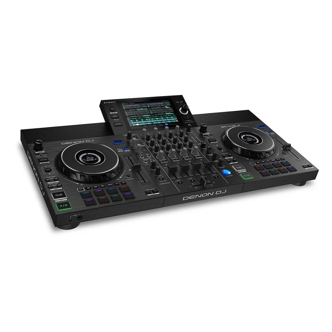 Denon DJ SC Live 4 4-Deck Standalone DJ kontrolcü, 7" Dokunmatik Ekran, Dahili Hoparlörler ve WI-FI Bağlantı