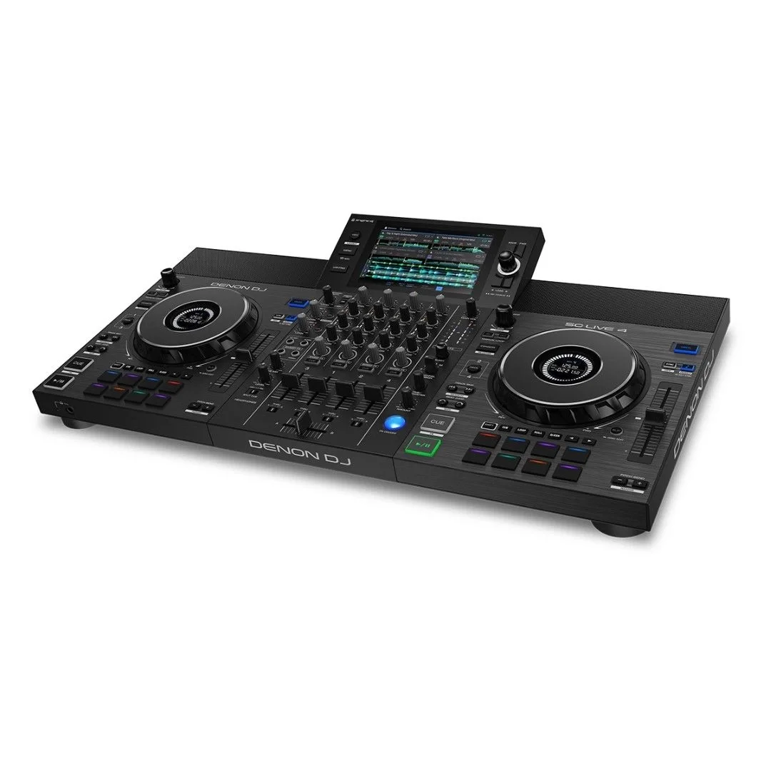 Denon DJ SC Live 4 4-Deck Standalone DJ kontrolcü, 7" Dokunmatik Ekran, Dahili Hoparlörler ve WI-FI Bağlantı