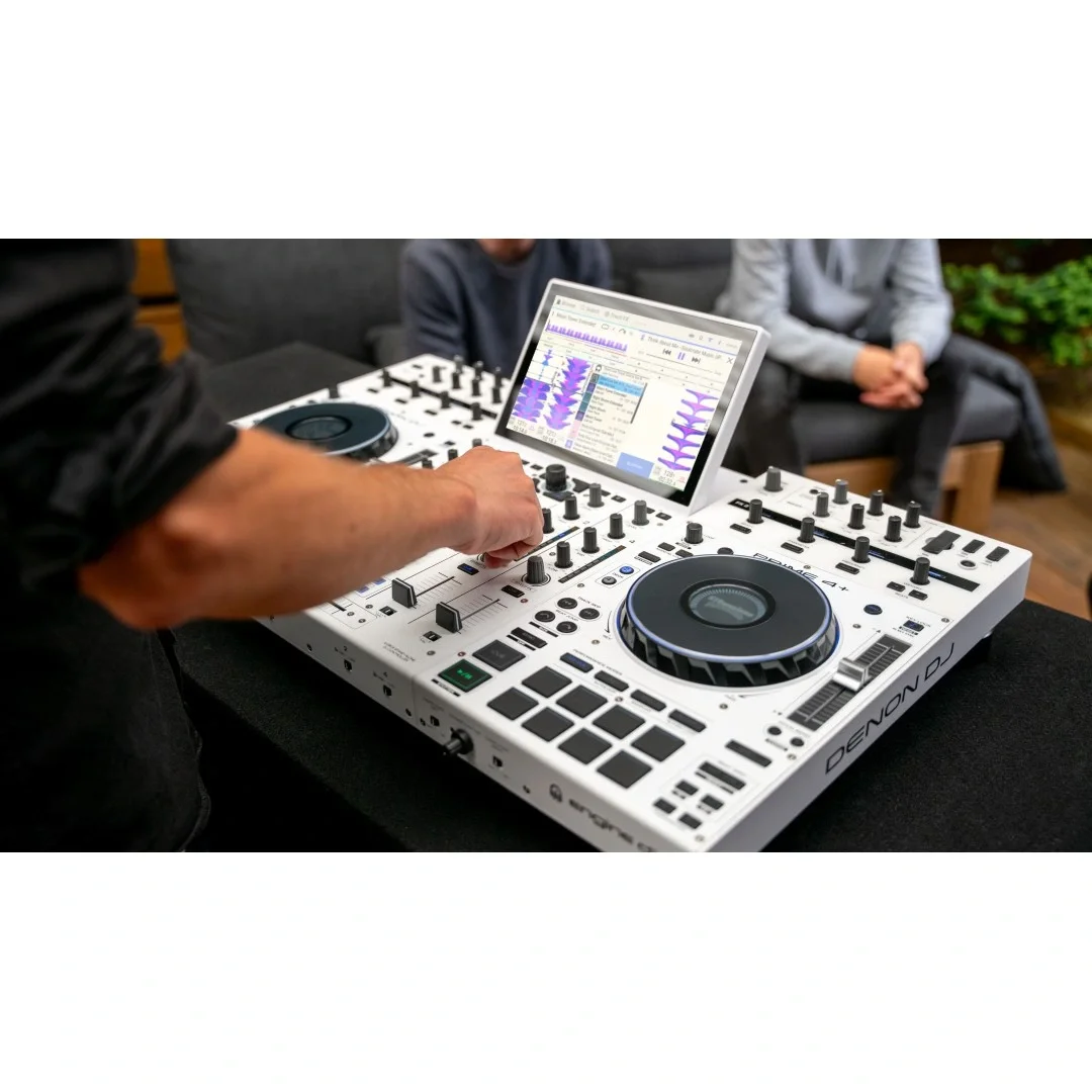 Denon DJ Prime 4+ White Edition İkinci Nesil Profesyonel 4-Kanal DJ Controller, Standalone Player
