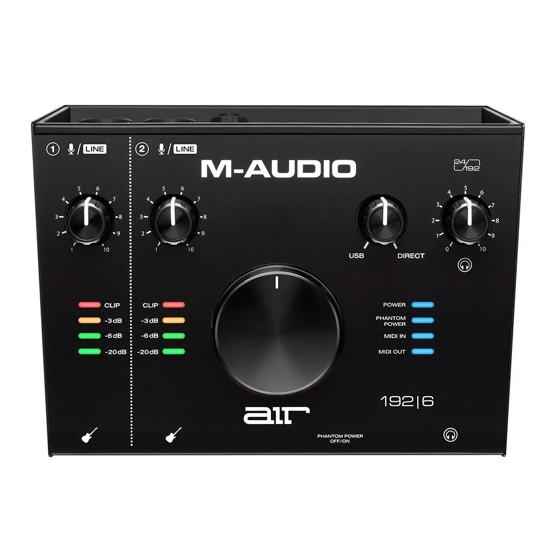 M-Audio AIR 192|6 2-giriş / 2-çıkış / 24-bit/192 kHz / +48 V mikrofon / MIDI/ enstrüman girişli yeni nesil ses kartı