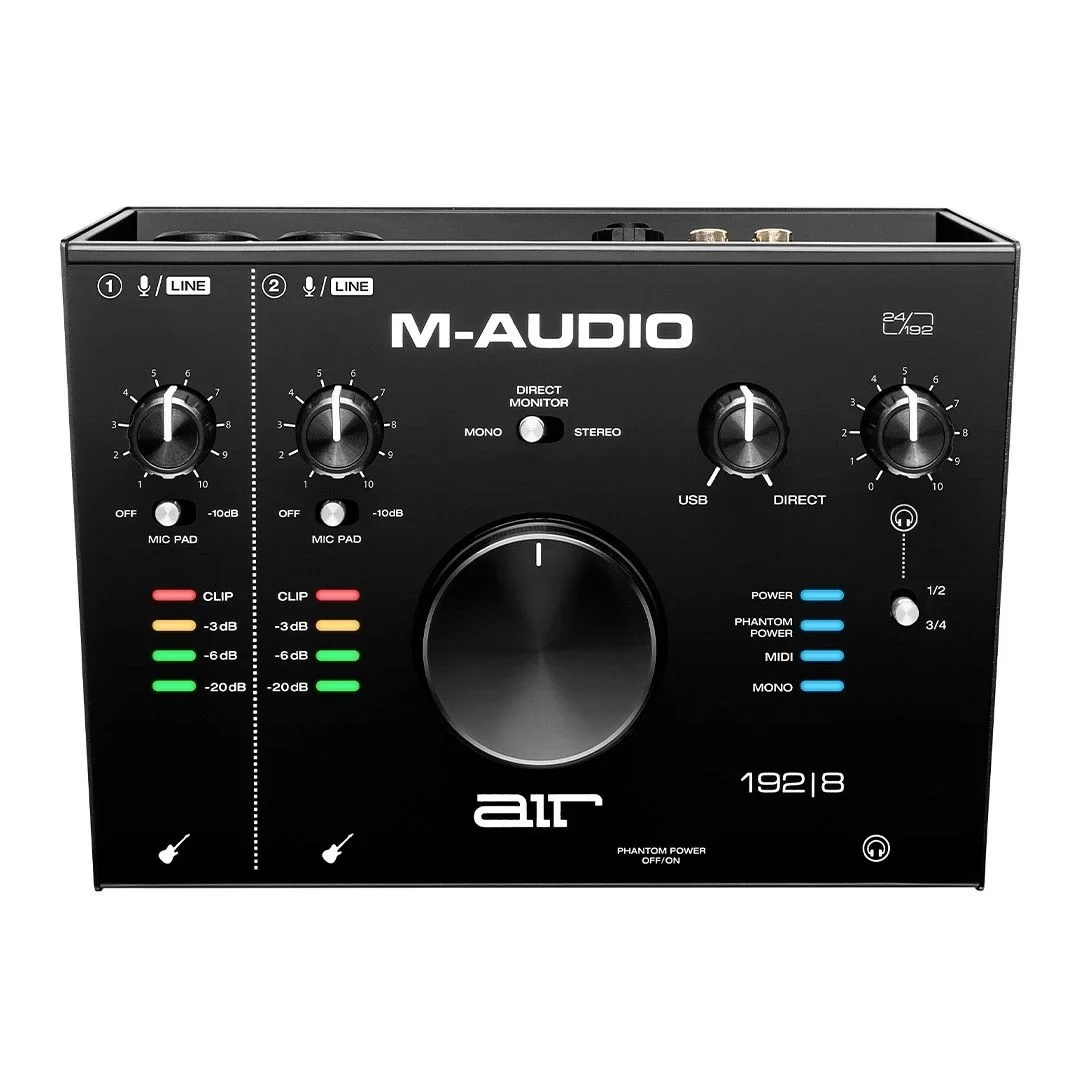 M-Audio AIR 192|8 2-giriş / 4-çıkış / 24-bit/192 kHz / +48 V mikrofon / MIDI/ enstrüman girişli yeni nesil ses kartı