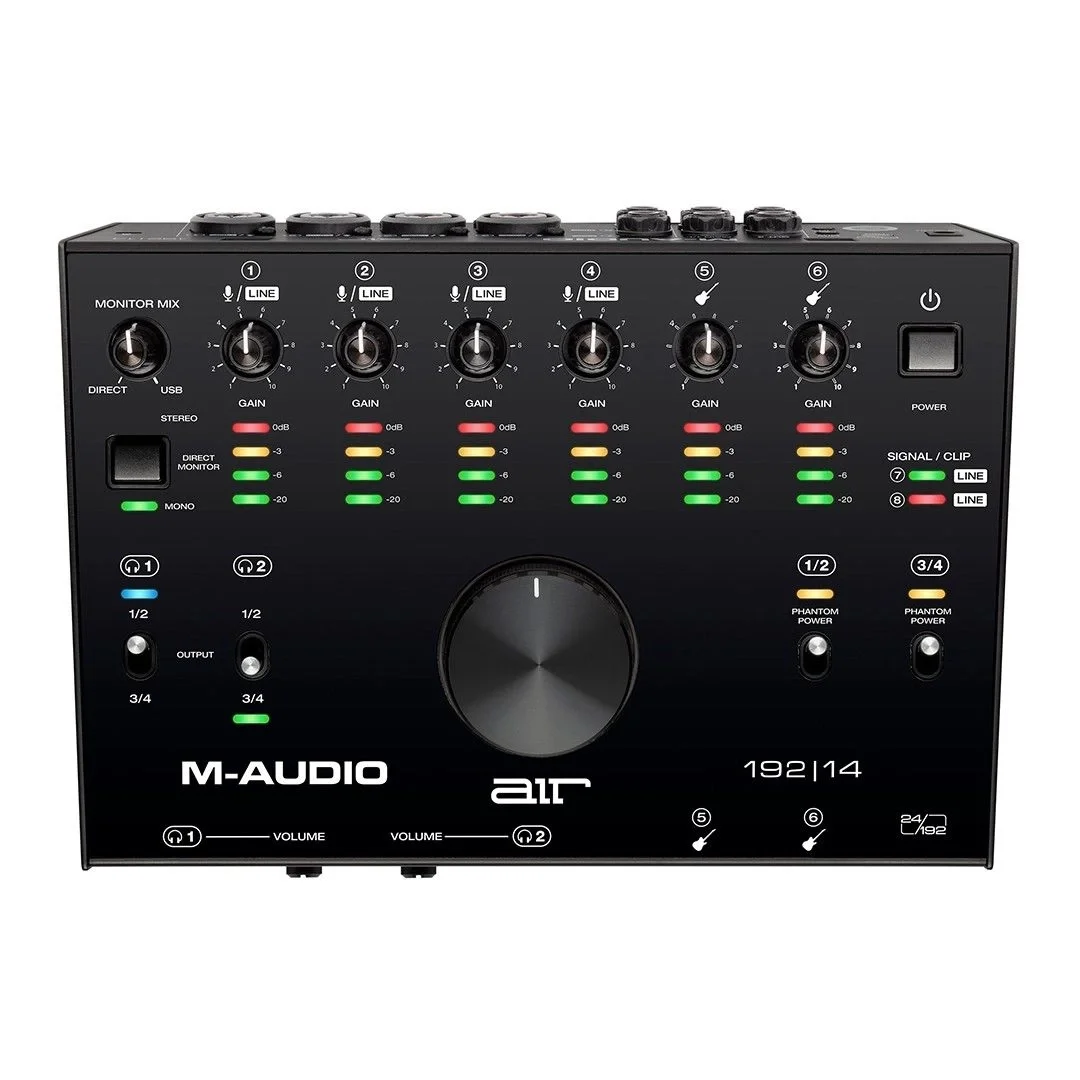 M-Audio AIR 192|14 8-giriş / 4-çıkış / 24-bit/192 kHz / +48 V mikrofon / MIDI/ enstrüman girişli yeni nesil ses kartı
