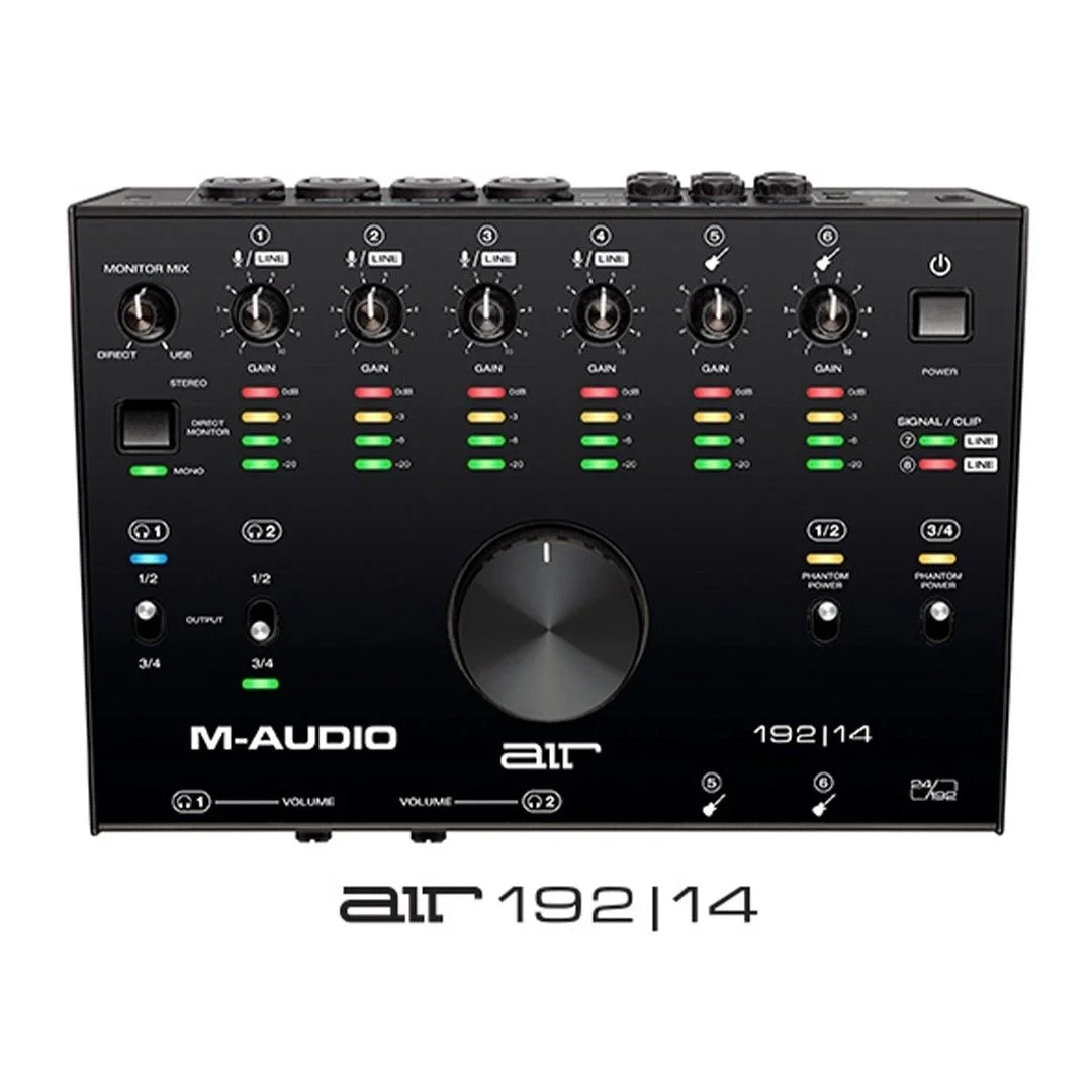 M-Audio AIR 192|14 8-giriş / 4-çıkış / 24-bit/192 kHz / +48 V mikrofon / MIDI/ enstrüman girişli yeni nesil ses kartı