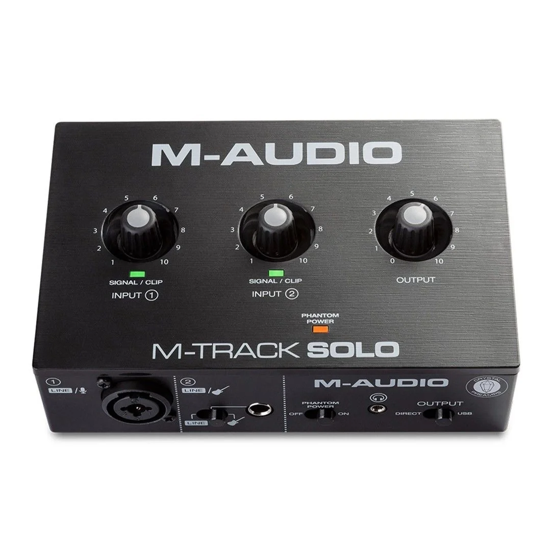 M-Audio M-Track Solo 2 Kanal, 48 khz, 1 Mikrofon giriş, Enstrüman girişli ses kartı