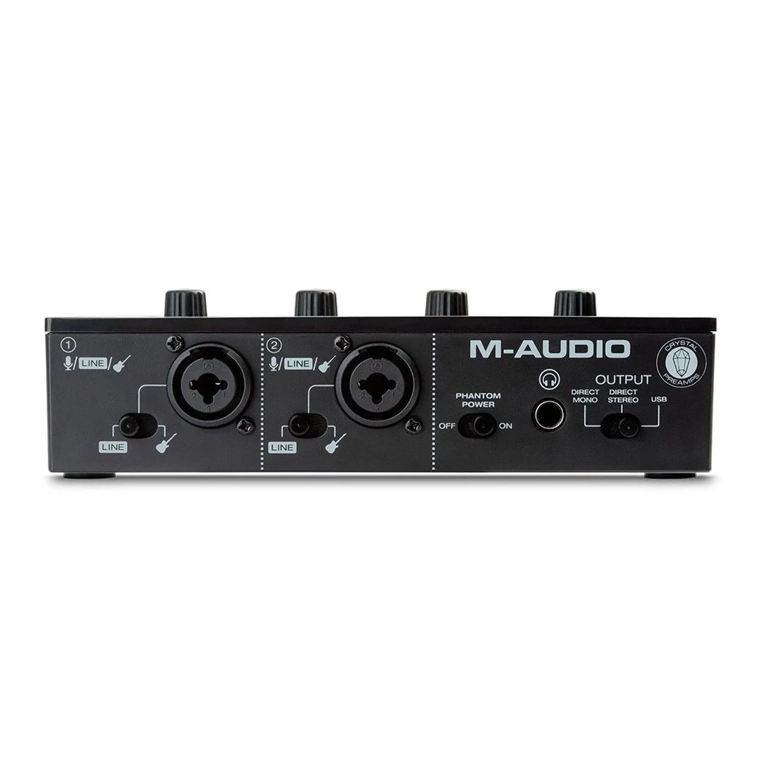 M-Audio M-Track Duo | 2 Kanal, 48 khz, 2 Mikrofon / Enstrüman / Line girişli ses kartı