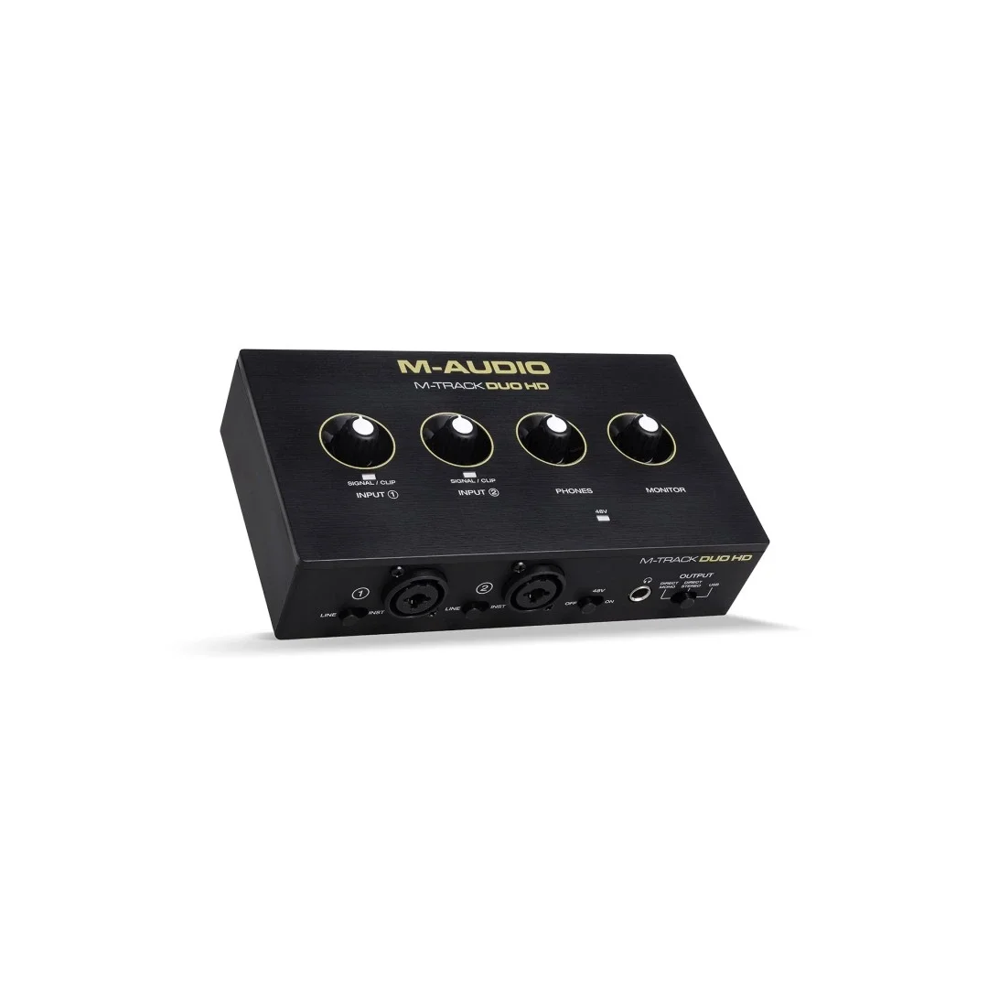 M-Audio M-Track Duo HD | 2 Kanal, 24-bit / 192khz, 2 Mikrofon / Enstrüman / Line girişli ses kartı