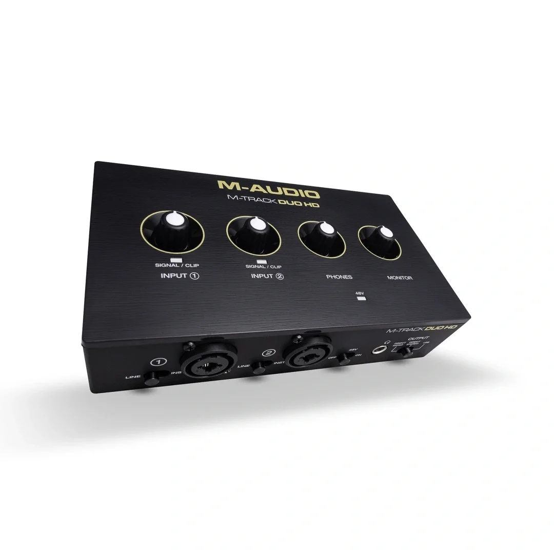 M-Audio M-Track Duo HD | 2 Kanal, 24-bit / 192khz, 2 Mikrofon / Enstrüman / Line girişli ses kartı