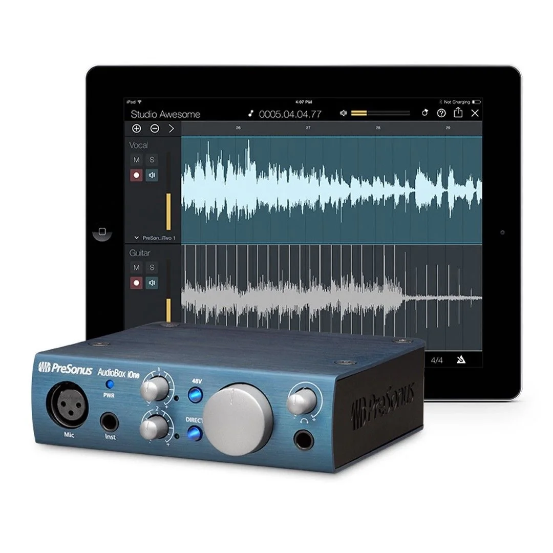PreSonus AudioBox iOne Yeni nesil 2 Giriş /Çıkış, 1 mikrofon girişli USB 2.0 ses kartı