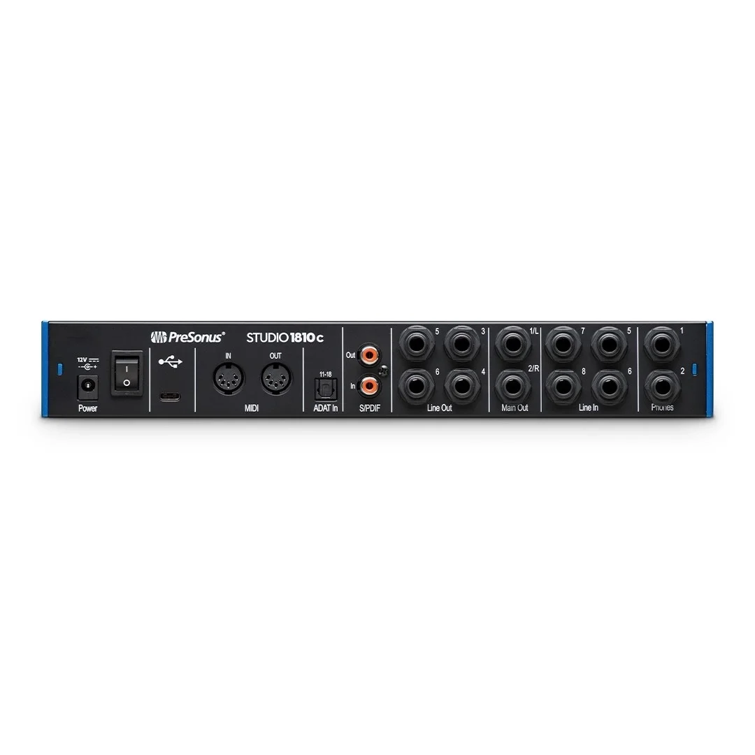 PreSonus Studio 1810c Yeni nesil 18 Giriş / 8 Çıkış, 4 mikrofon girişli USB-C ses kartı