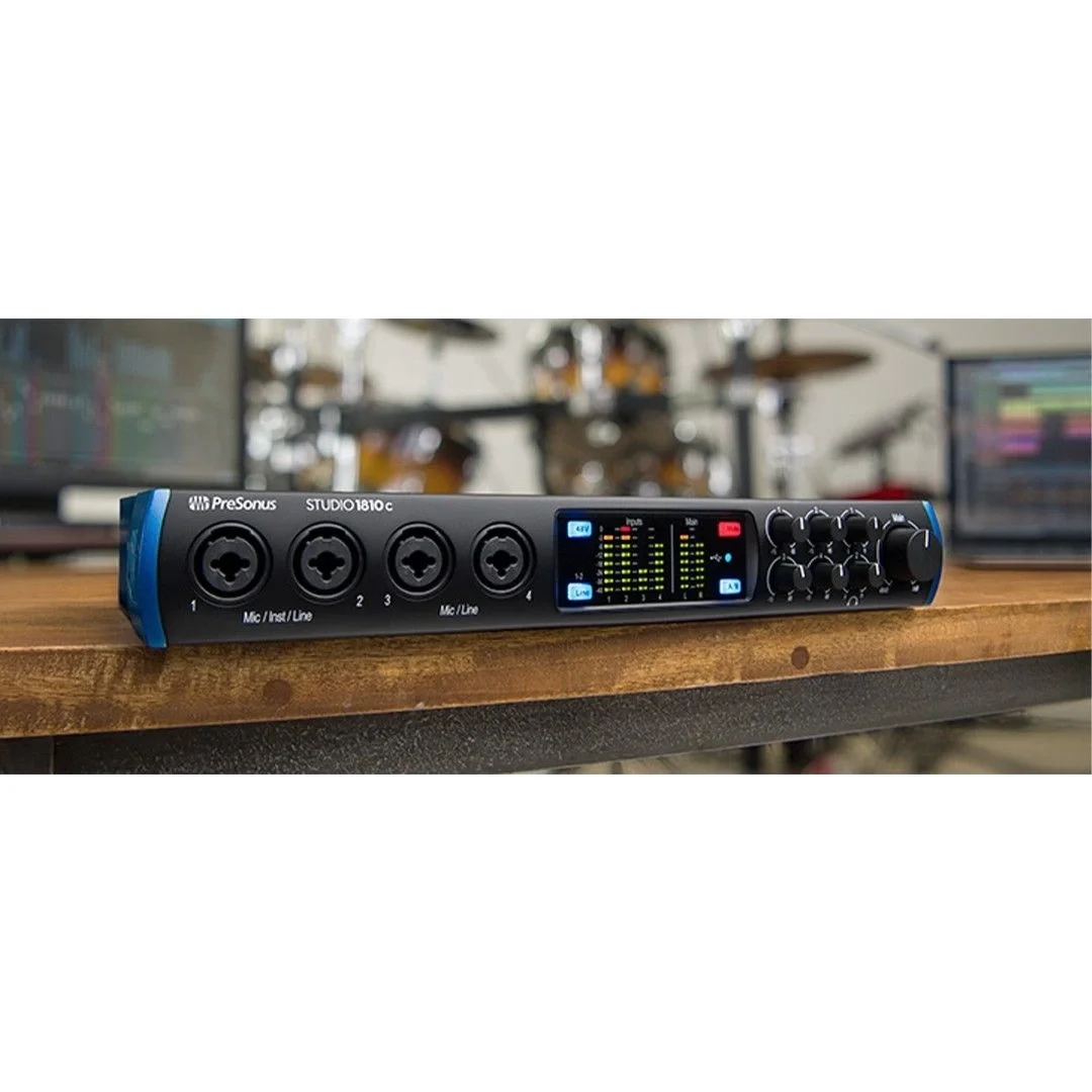 PreSonus Studio 1810c Yeni nesil 18 Giriş / 8 Çıkış, 4 mikrofon girişli USB-C ses kartı