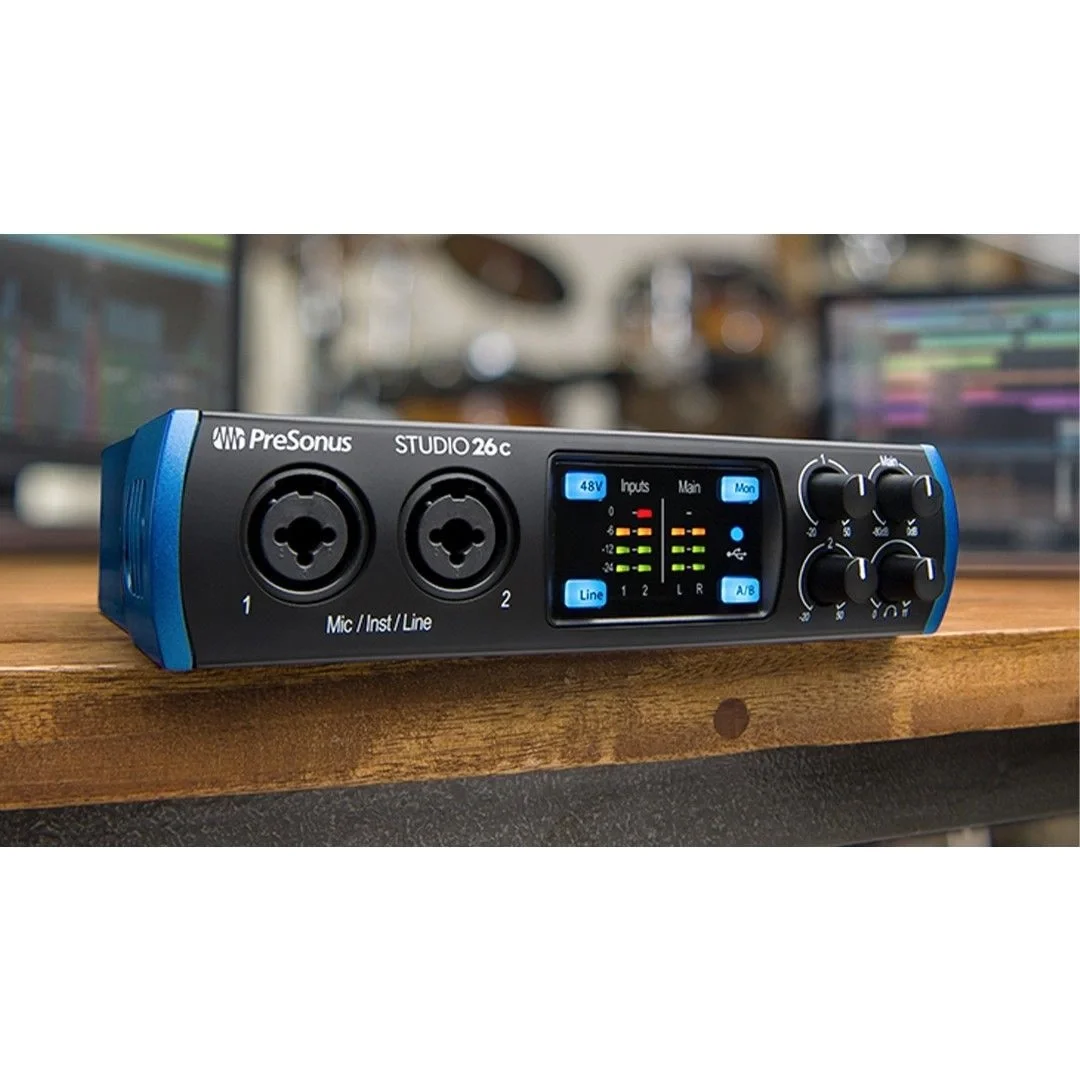 PreSonus Studio 26c Yeni nesil 2 Giriş / 6 Çıkış, 2 mikrofon girişli USB-C ses kartı