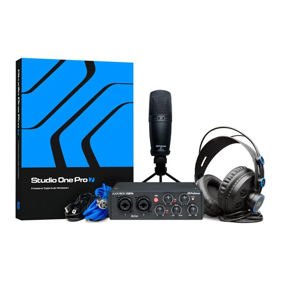 PreSonus AudioBox USB 96 Studio 25th Anniversary Edition Audiobox 96, StudioOne Artist, M7, HD7 oluşan başlangıç paketi - 25. Yıl Özel Sürüm