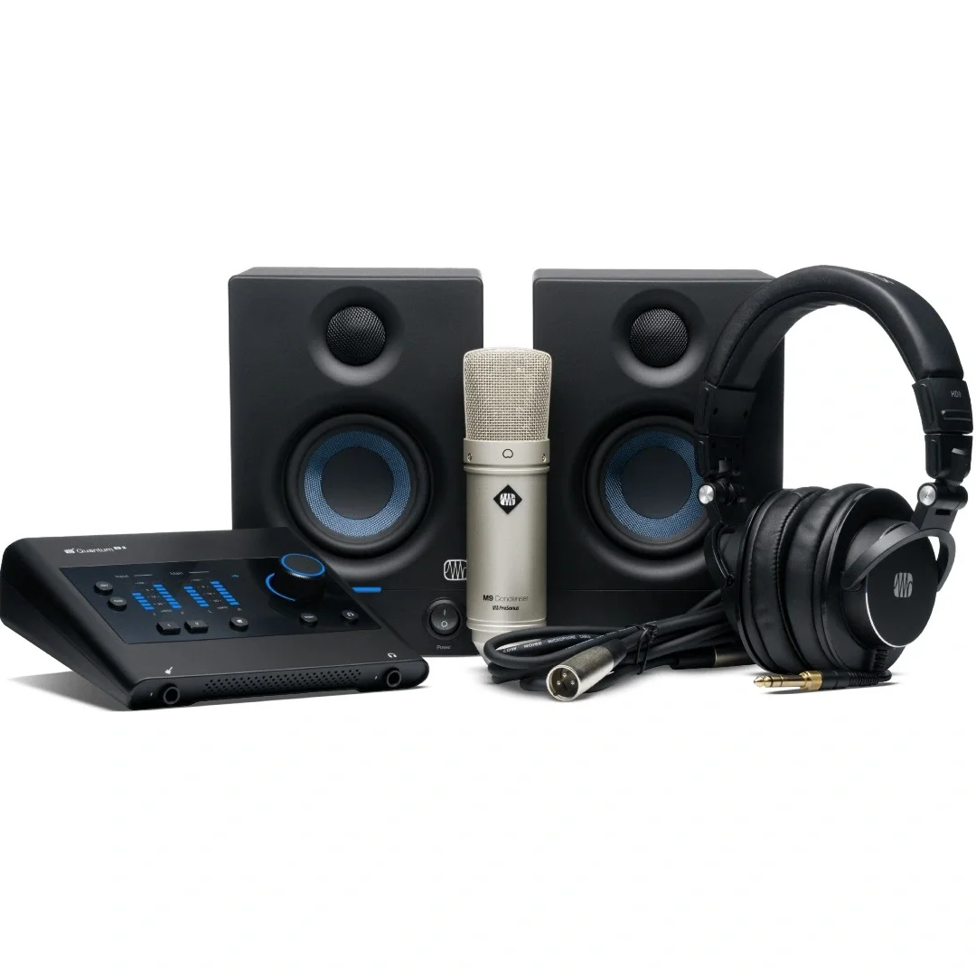 PreSonus Quantum ES Ultimate Bundle Profesyonel Kayıt Seti (Ses kartı, Kulaklık, Mikrofon, Hoparlör ve Yazılım)