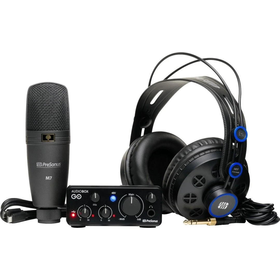 PreSonus AudioBox GO Creator Bundle Ses Kartı, Kulaklık ve Mikrofon İçeren Yeni Nesil Başlangıç Paketi.