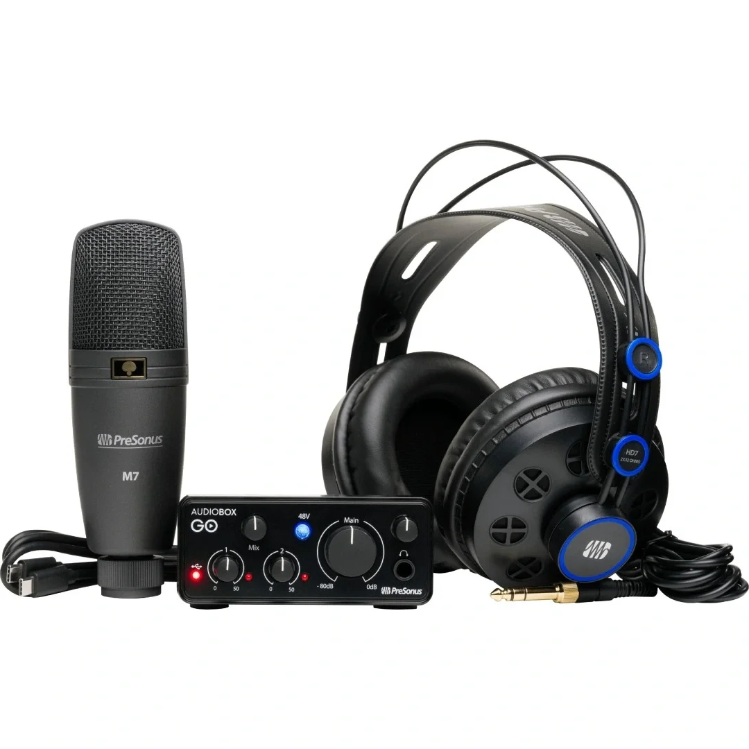 PreSonus AudioBox GO Creator Bundle Ses Kartı, Kulaklık ve Mikrofon İçeren Yeni Nesil Başlangıç Paketi.