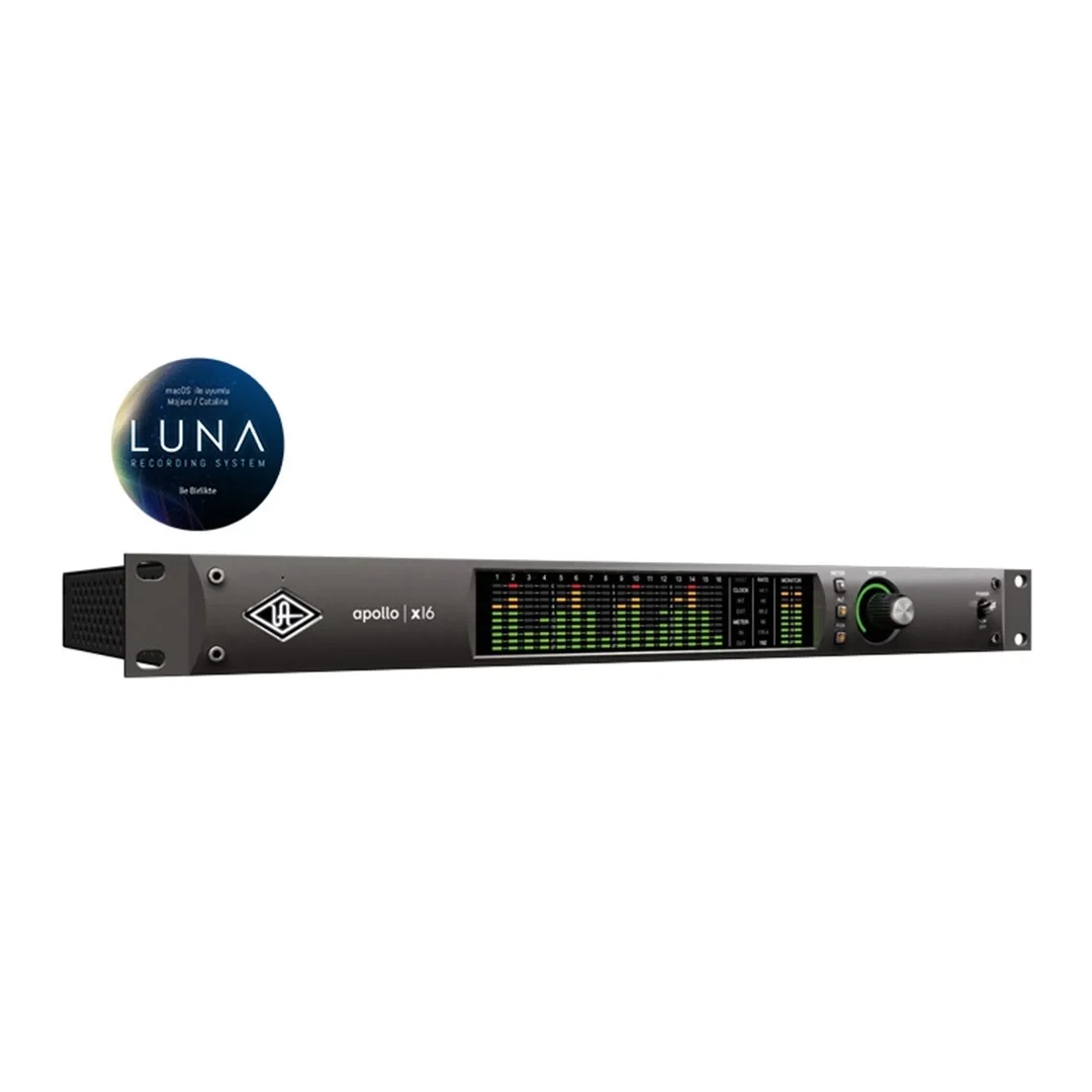 Universal Audio Apollo x16 Heritage Edition Hexa Core DSP işlemcili, 18 x 20, Thunderbolt 3 ses kartı