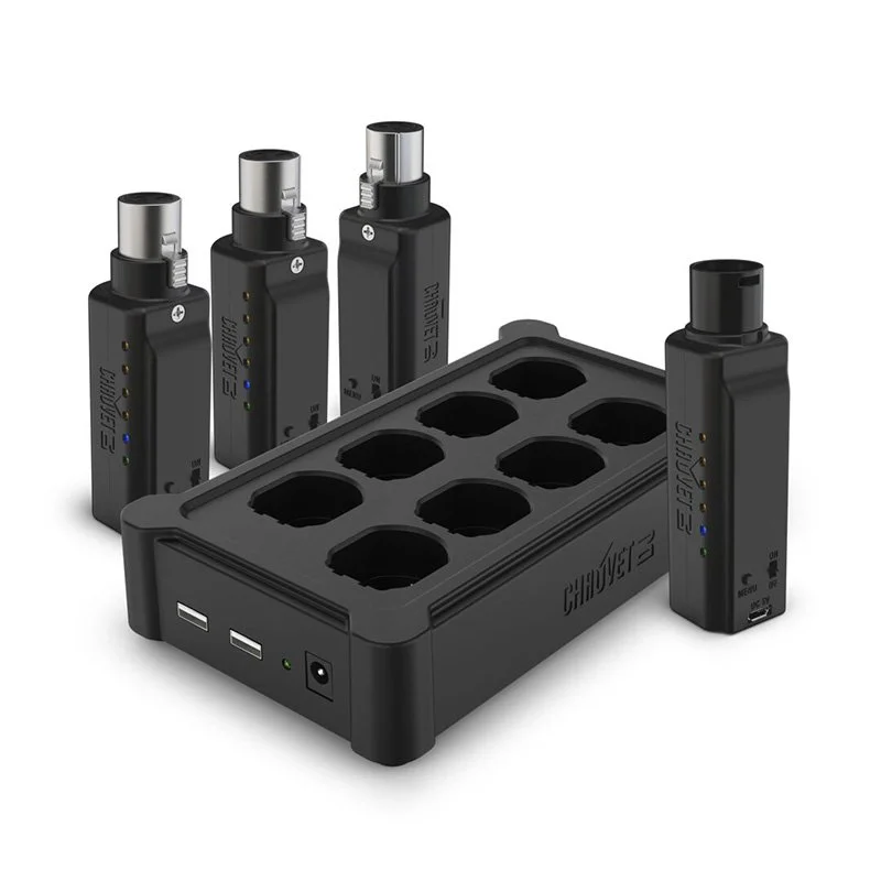 Chauvet D-Fi XLR Pack Wireless DMX Transmitter / Receiver Paketi, 1 TX + 2 RX + ŞARZ İstasyonu