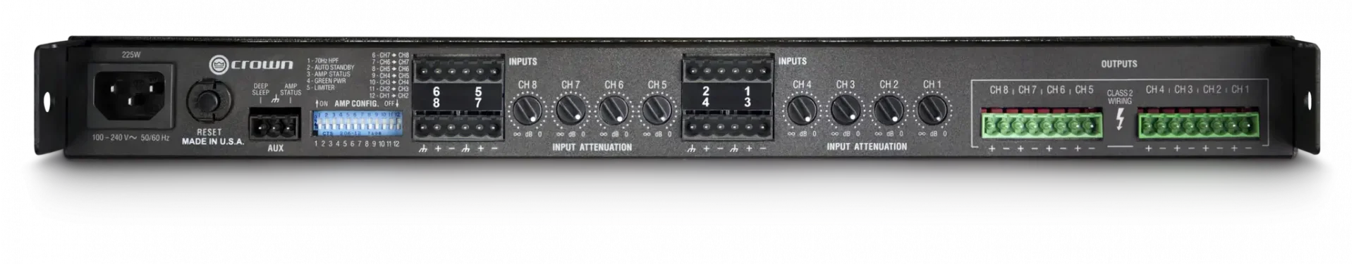 Crown CT-8150 8x125W Kanal  Power Amplifikatör 125W/4Ω