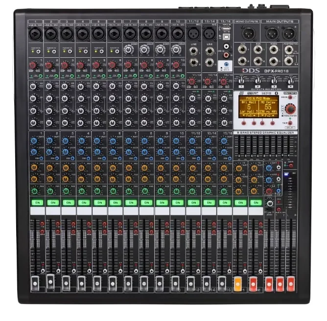 DDS DPX-PRO16, 16-kanal Powermixer 2x950W/4-ohm 16-kanal Çift Efekt