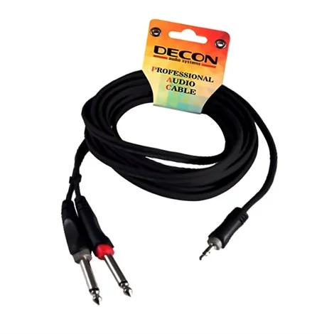 Decon DC-130L3 Aux Kablosu 2x6.3 mm. Jak to 3.5 mm. Stereo Jak. 1.5-metre