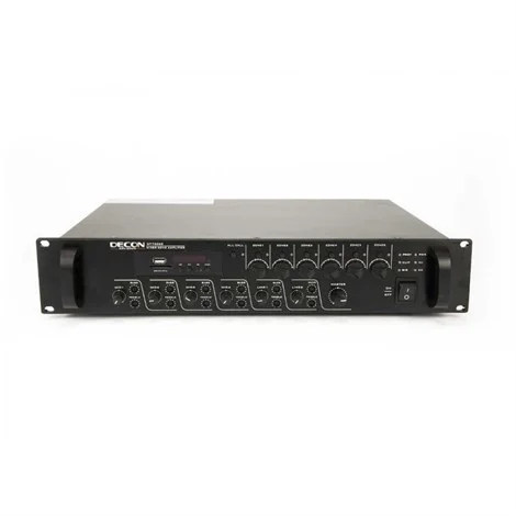 Decon DP-7606S 6-zone 400W/100V Mikser Amfi, SD/USB/Bluetooth/FM Player, 2 Line, 4 Mikrofon, DP-4012 ile kullanılır.