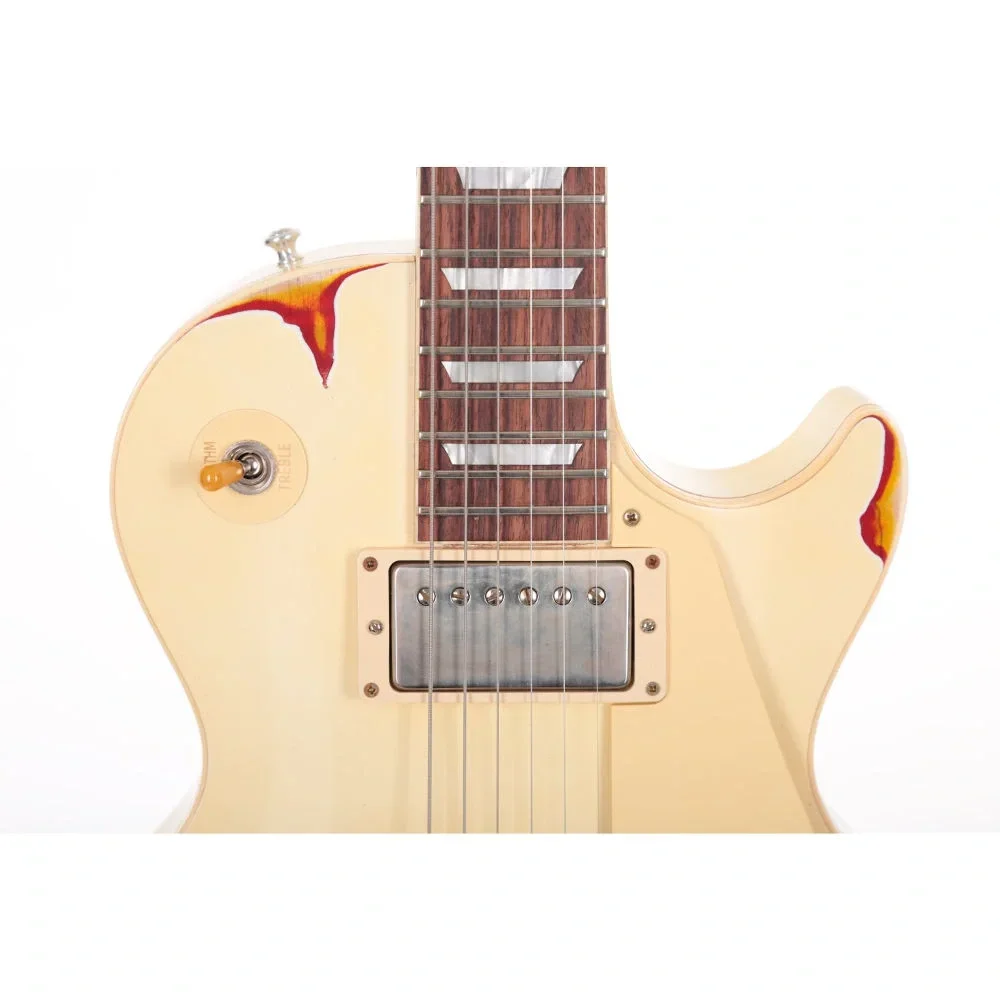 Gibson Custom Shop 2017 Les Paul Elektro Gitar (Classic White over Cherry Sunburst)