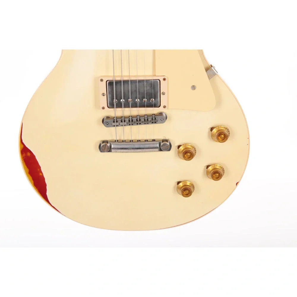 Gibson Custom Shop 2017 Les Paul Elektro Gitar (Classic White over Cherry Sunburst)