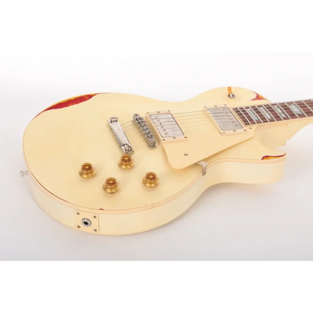 Gibson Custom Shop 2017 Les Paul Elektro Gitar (Classic White over Cherry Sunburst)