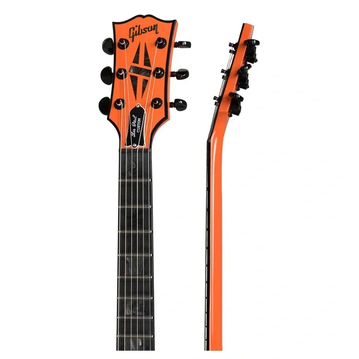 Gibson Custom Shop Limited Edition Les Paul Custom Chambered Blackout Elektro Gitar (F1 Orange)
