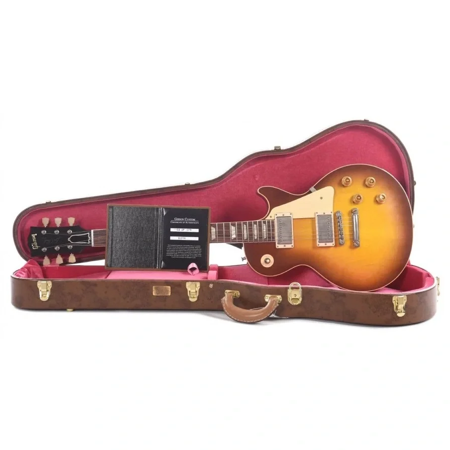 Gibson Custom 1958 Les Paul Standard Reissue VOS Elektro Gitar (Iced Tea Burst)