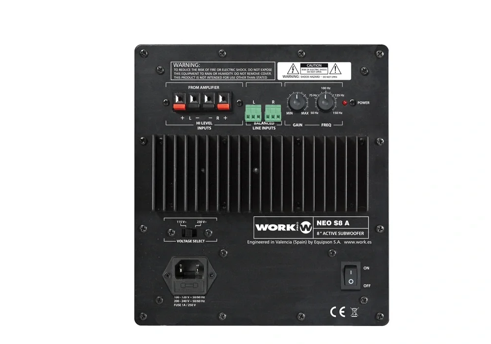 Work NEO-S8A 8" Slim Duvara Monte Aktif Subwoofer 120W
