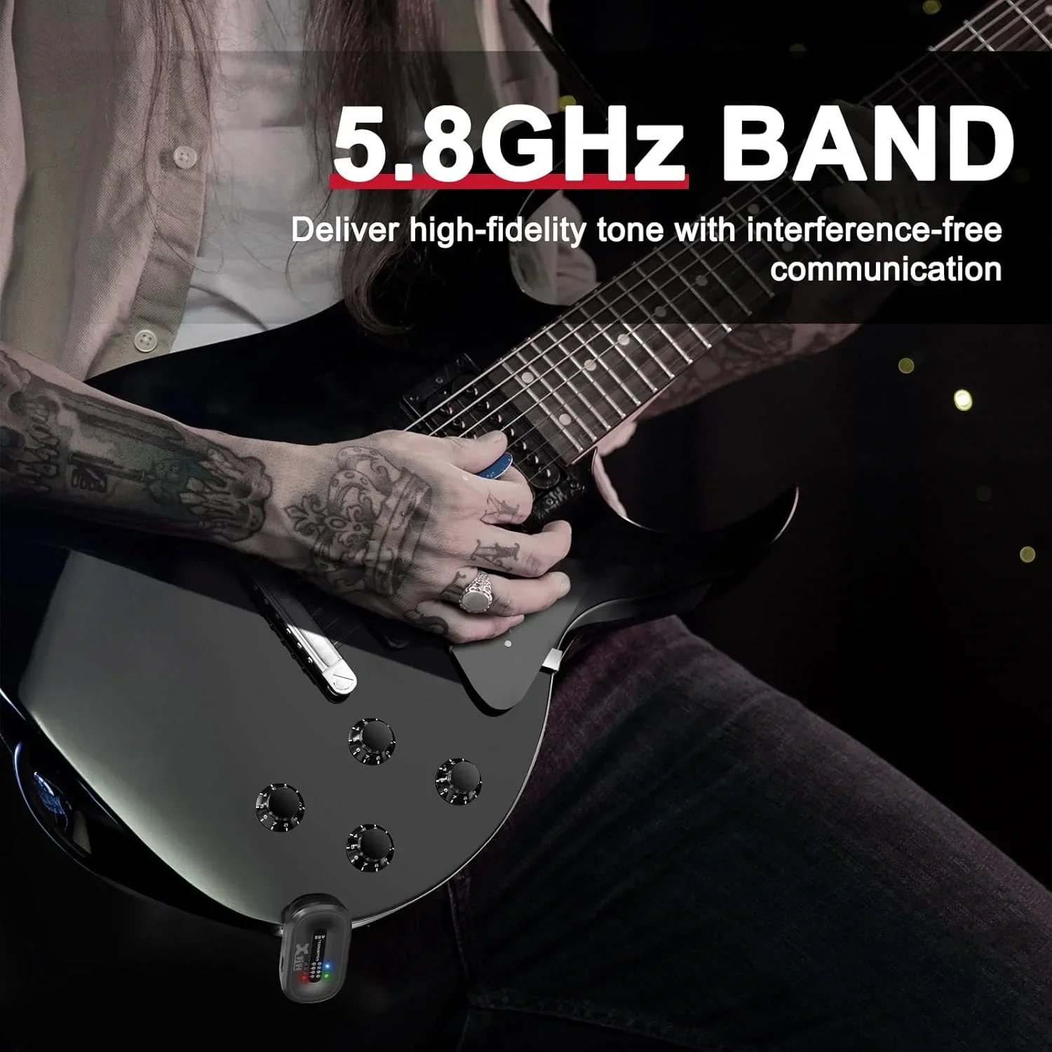 Xvive XV-AC58 5.8GHZ Şarj Edilebilir Kablosuz Gitar Bağlantı Sistemi