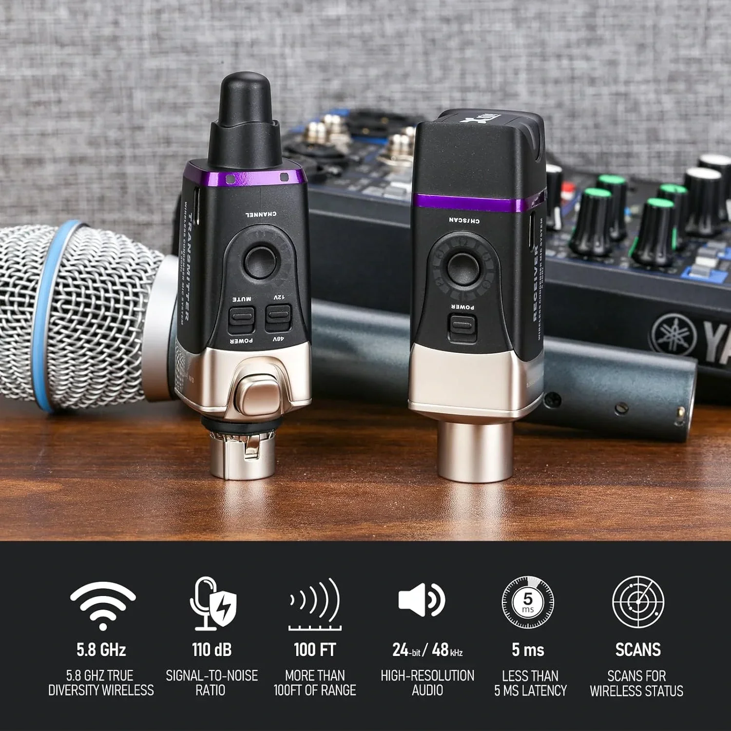 Xvive XV-U35C Kondenser Mikrofonlar için 5.8Ghz Kablosuz Bağlantı Sistemi