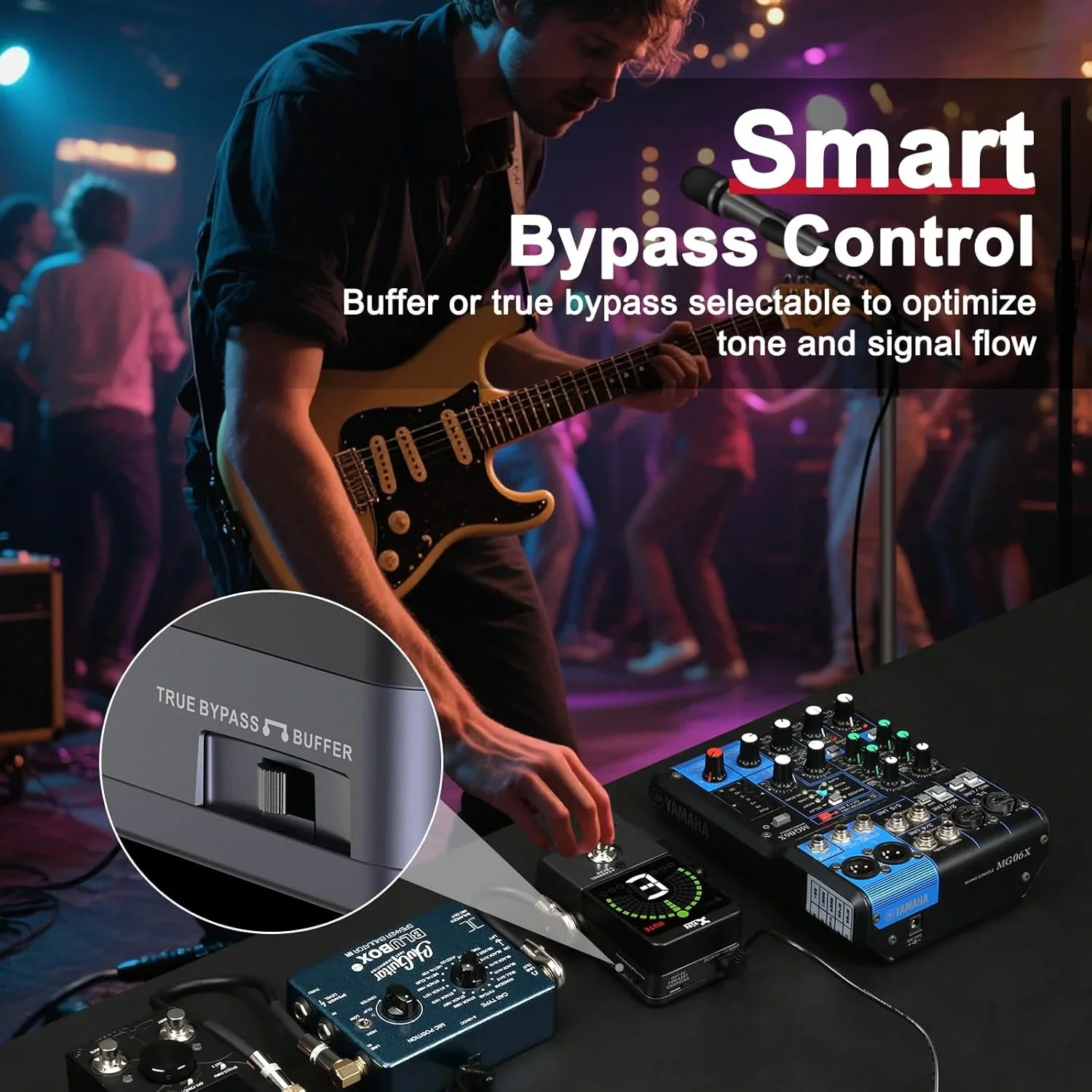 Xvive XV-P58 Akort Aletli Receiver Pedallı 5.8GHZ Kablosuz Gitar Bağlantı Sistemi - Siyah