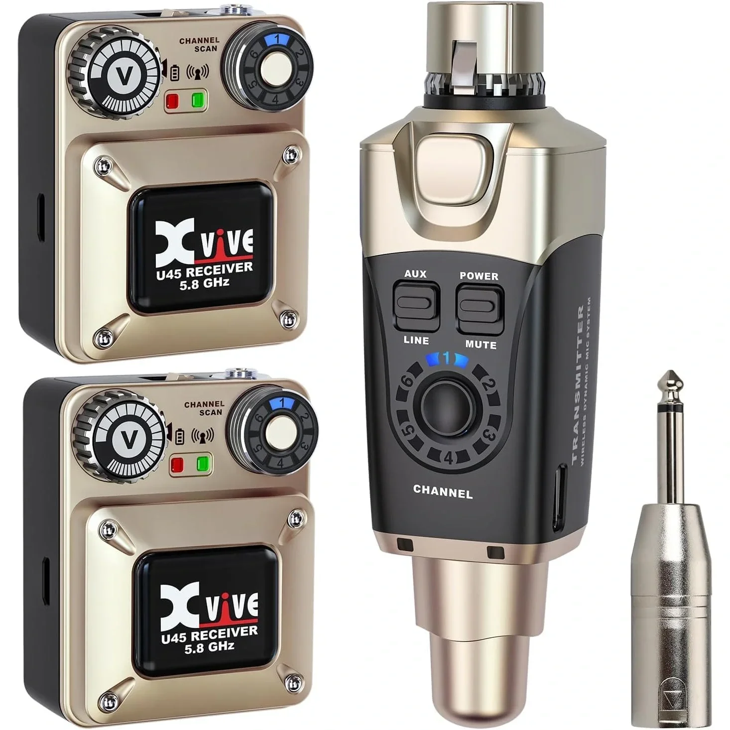 Xvive XV-U45R2 2 Alıcı + 1 Vericili Kablosuz In-Ear Monitör Sistemi